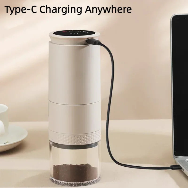 Electric Coffee Grinder with 1500mAh Conical Burr and Adjustable Grinding Settings