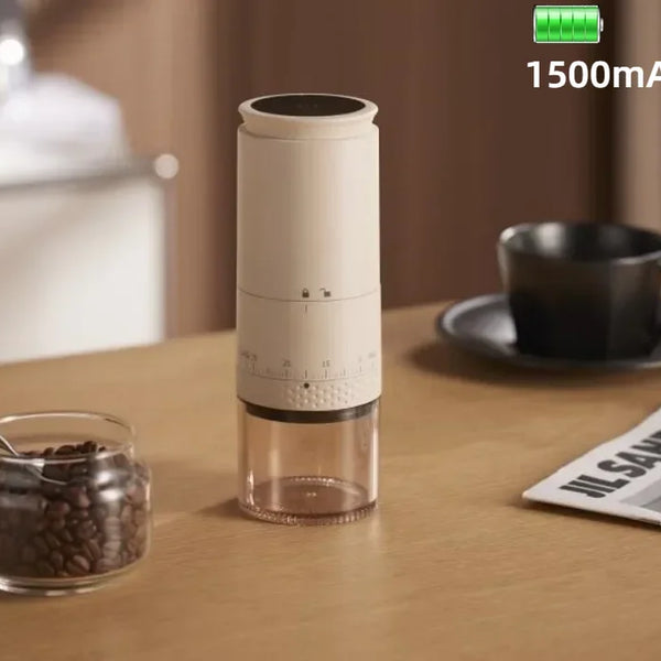 Electric Coffee Grinder with 1500mAh Conical Burr and Adjustable Grinding Settings