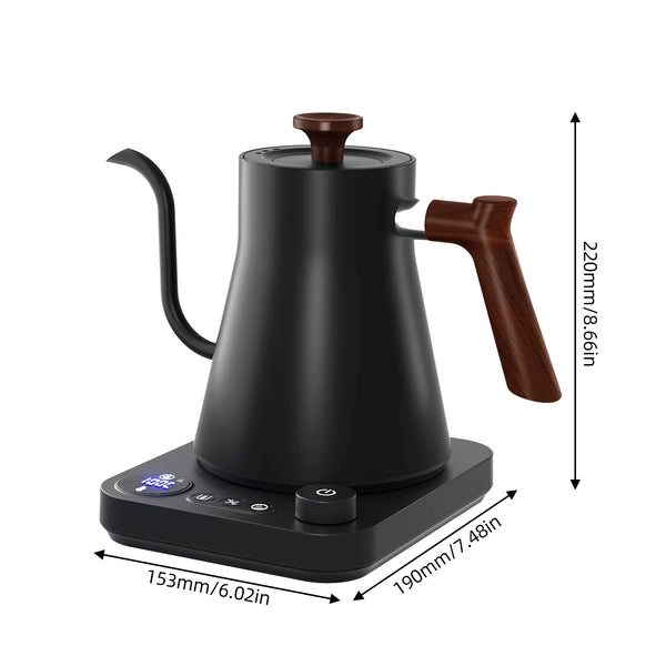 Electric Gooseneck Kettle - 1200W High-Efficiency Stainless Steel Water Boiler with Advanced Temperature Control and LCD Display