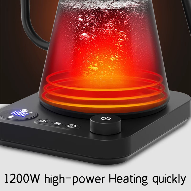 Electric Gooseneck Kettle - 1200W High-Efficiency Stainless Steel Water Boiler with Advanced Temperature Control and LCD Display