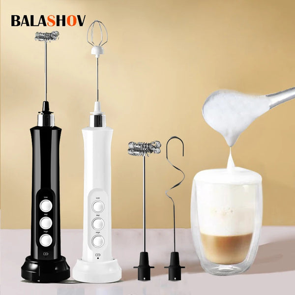 Portable 3-in-1 Electric Milk Frother and Foam Maker