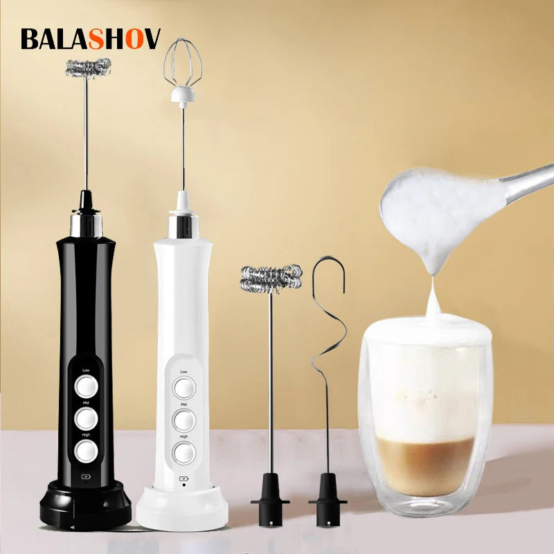 Portable 3-in-1 Electric Milk Frother and Foam Maker