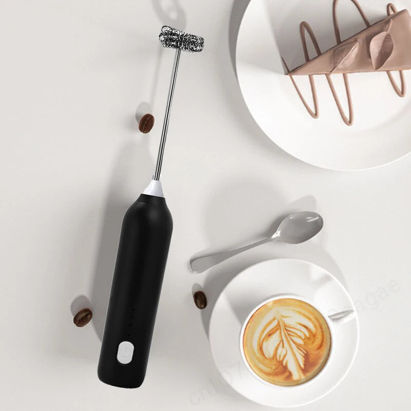 Elevate Your Coffee Experience with the Electric Coffee Frother and Milk Whisk - Mini USB Rechargeable Handheld Blender with Three Speed Settings for Perfect Espresso Creations