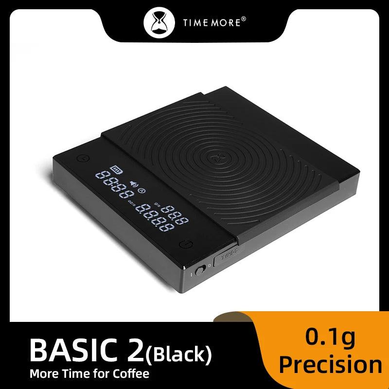 Black Mirror Basic+2 Digital Coffee Scale – Mini, USB-Powered Precision