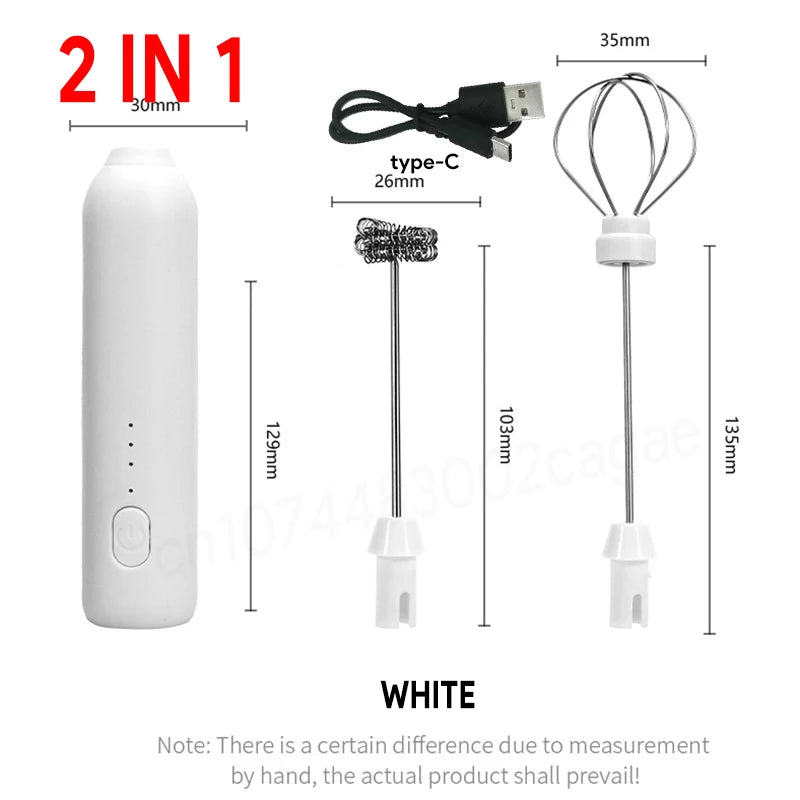 Elevate Your Coffee Experience with the Electric Coffee Frother and Milk Whisk - Mini USB Rechargeable Handheld Blender with Three Speed Settings for Perfect Espresso Creations