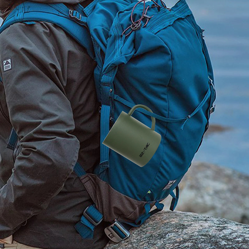  Rugged Steel Coffee Mug – Insulated & Matte Green for Outdoor Adventures (300ml / 450ml)