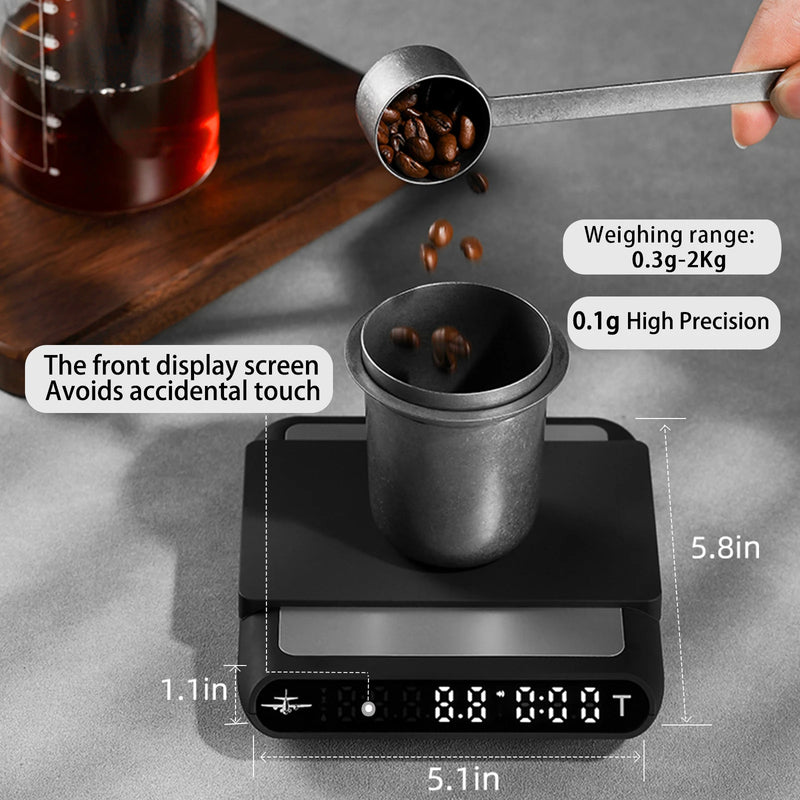 Smart Drip Espresso Coffee Scale with Automatic Timer and USB Charging - The Essential Tool for Precision Brewing in Home Baristas and Cafés