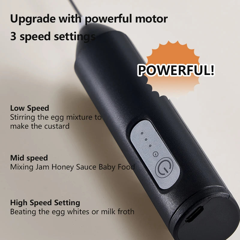 Elevate Your Coffee Experience with the Electric Coffee Frother and Milk Whisk - Mini USB Rechargeable Handheld Blender with Three Speed Settings for Perfect Espresso Creations
