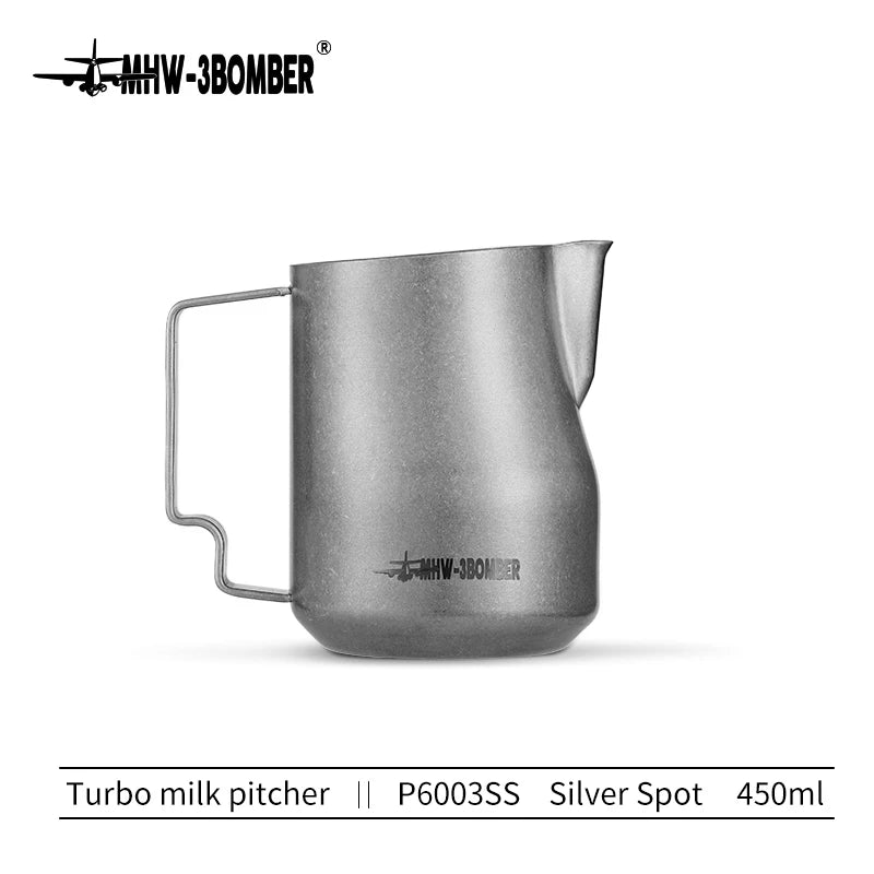 Turbo Milk Frothing Pitcher – Barista Steaming Jug for Home & Kitchen (350ml/450ml)