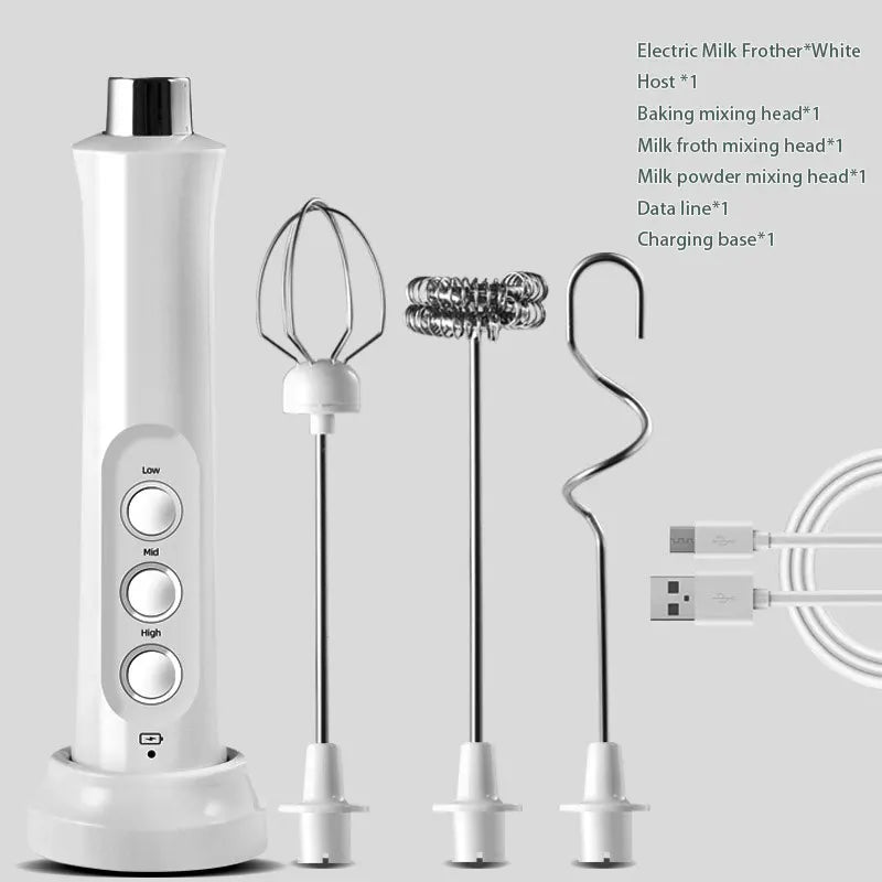 Portable 3-in-1 Electric Milk Frother and Foam Maker