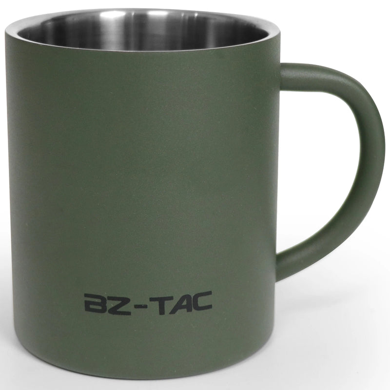  Rugged Steel Coffee Mug – Insulated & Matte Green for Outdoor Adventures (300ml / 450ml)