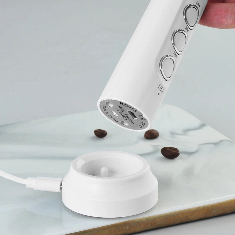 Portable 3-in-1 Electric Milk Frother and Foam Maker