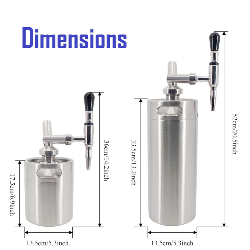 Nitro Cold Brew Coffee Maker - Premium 64oz & 128oz Dispenser System with PRV Kit and Stout Creamer Faucet for the Ultimate Coffee Experience