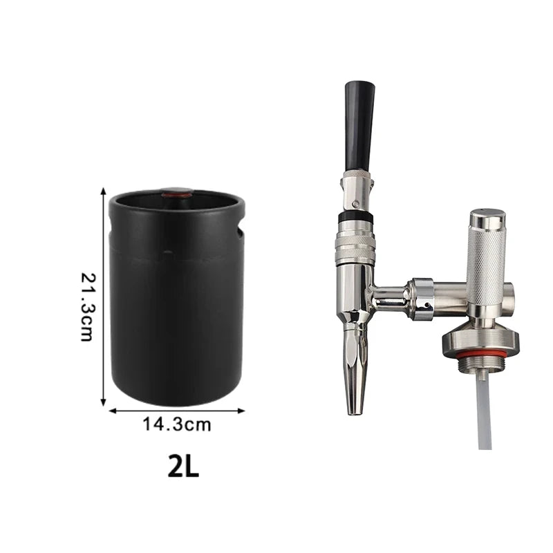 Nitro Cold Brew Coffee Maker with Homebrew Keg and Stout Creamer Faucet - 2L Coffee Dispensing System for Aficionados