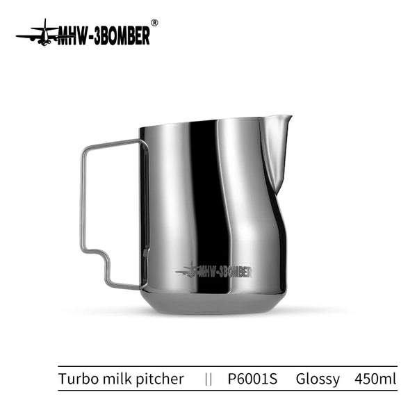 Turbo Milk Frothing Pitcher – Barista Steaming Jug for Home & Kitchen (350ml/450ml)