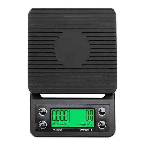 Precision Digital Coffee Scale with Integrated Timer - 0.1g Accuracy and LED Display for Perfect Brewing
