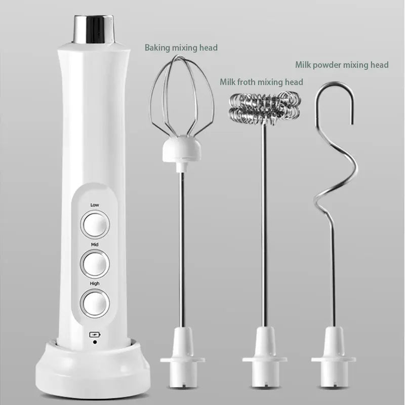 Portable 3-in-1 Electric Milk Frother and Foam Maker