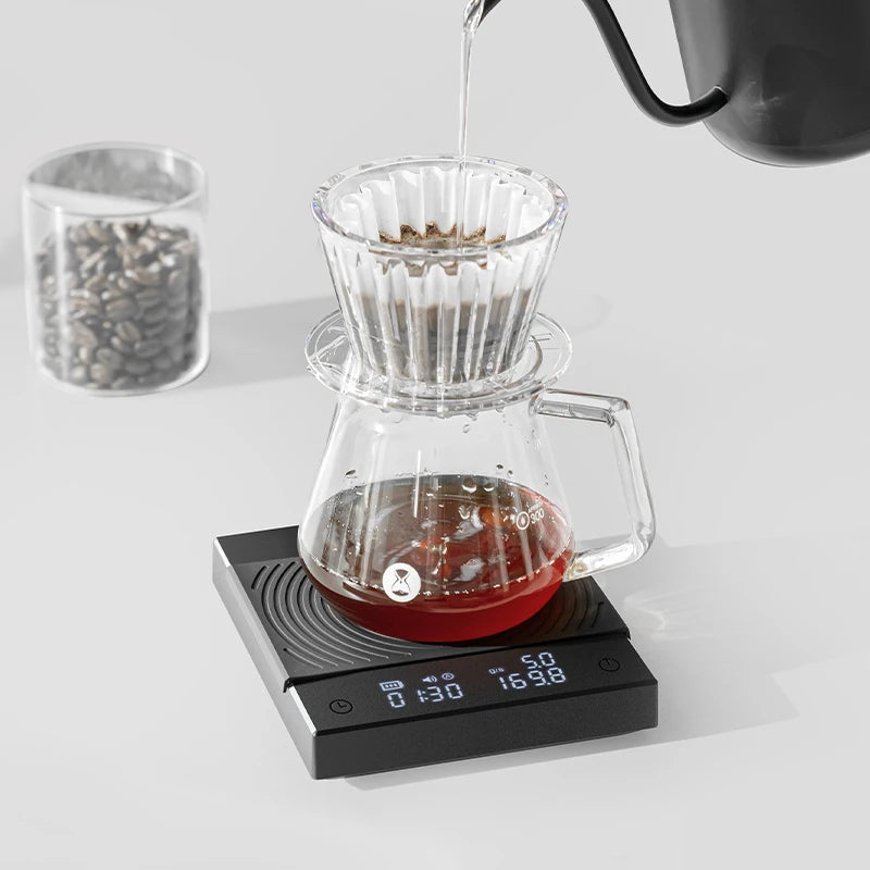 Black Mirror Basic+2 Digital Coffee Scale – Mini, USB-Powered Precision