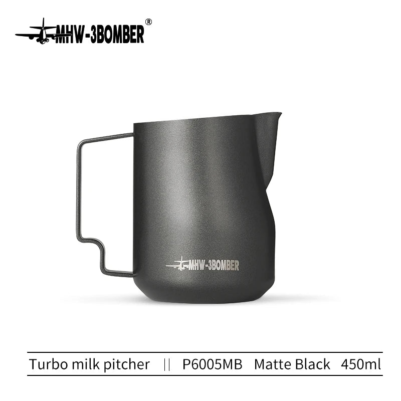 Turbo Milk Frothing Pitcher – Barista Steaming Jug for Home & Kitchen (350ml/450ml)