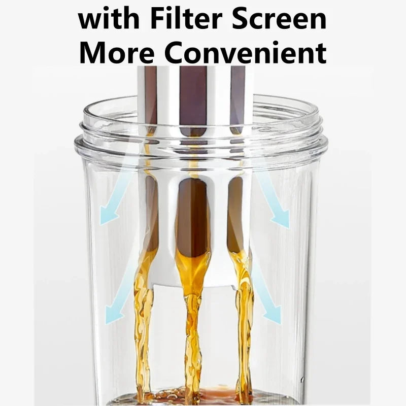 1L Manual Cold Brew Coffee Maker with Handle - High-Capacity Portable Beverage Infuser for Juices, Tea, and Coffee