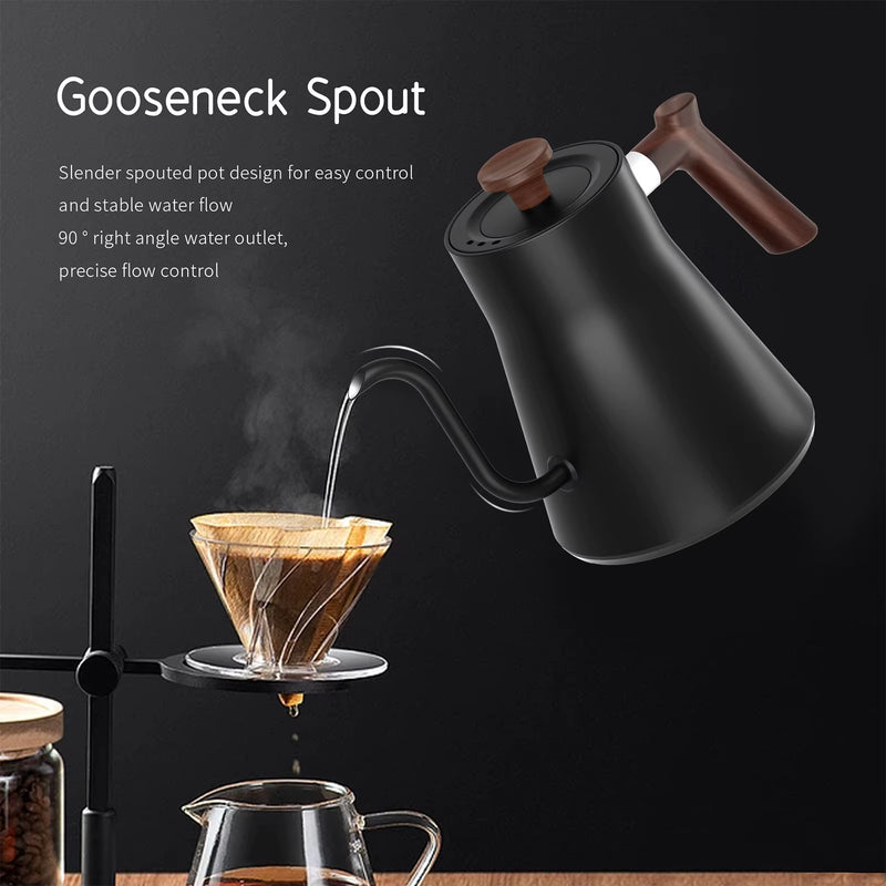 Electric Gooseneck Kettle - 1200W High-Efficiency Stainless Steel Water Boiler with Advanced Temperature Control and LCD Display