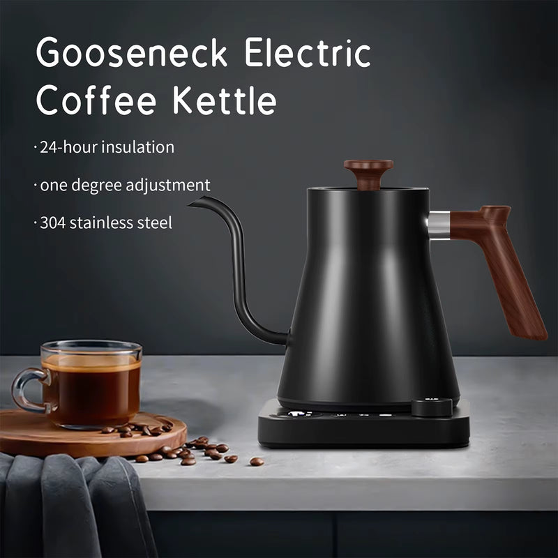 Electric Gooseneck Kettle - 1200W High-Efficiency Stainless Steel Water Boiler with Advanced Temperature Control and LCD Display