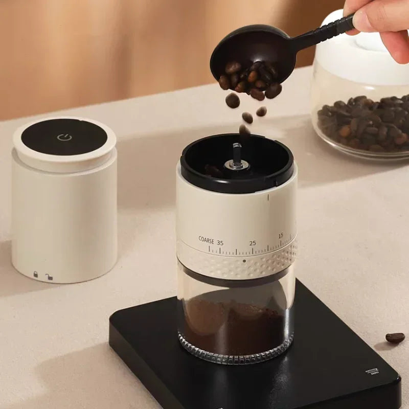 Electric Coffee Grinder with 1500mAh Conical Burr and Adjustable Grinding Settings