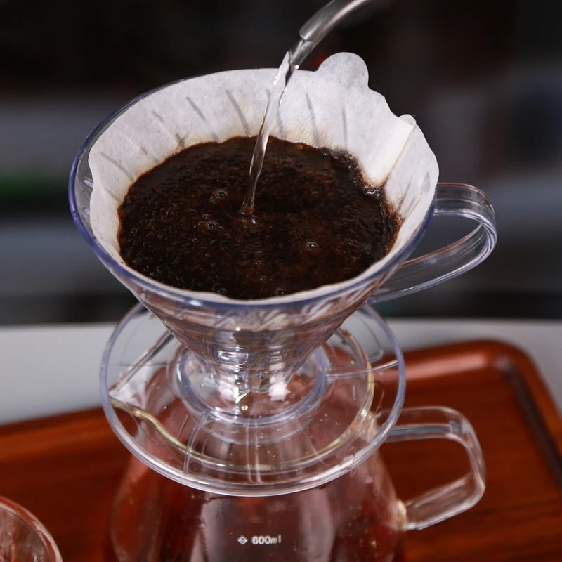 Elevate Your Coffee Experience with the Professional Pour Over Coffee Dripper Set – Complete with 600ml Glass Server, V02 Funnel, Drip Maker, Brew Cup, and Filter Papers